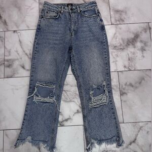 Urban Outfitters Blue Distressed Flare Jeans